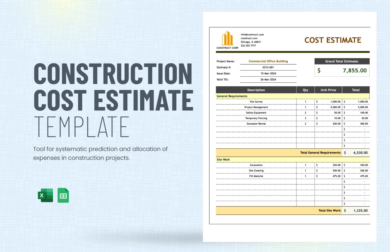 Free Contractor Estimate Templates, Editable and Printable