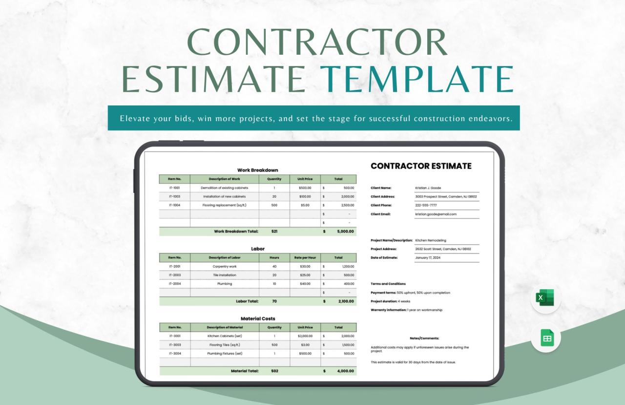 Gutter Estimate Template in Excel, Google Sheets - Download | Template.net